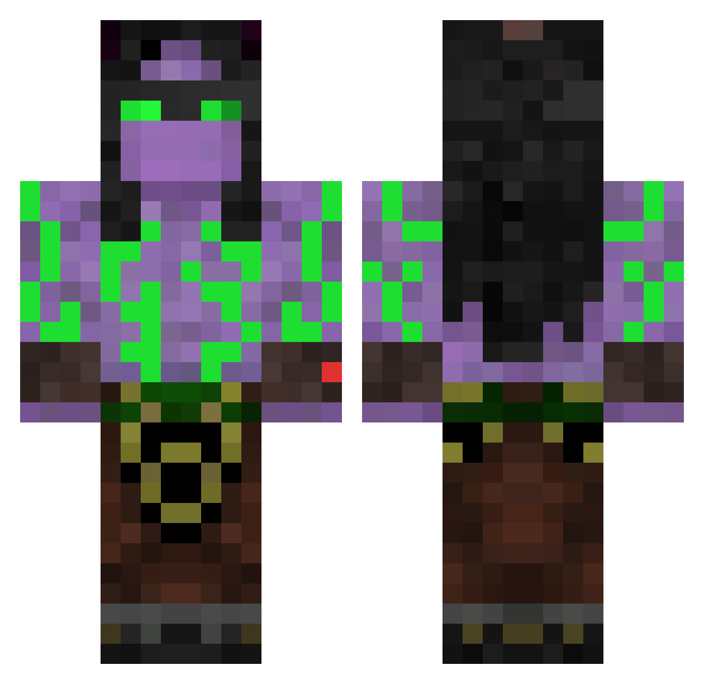 Barchann Minecraft skin, front and back view