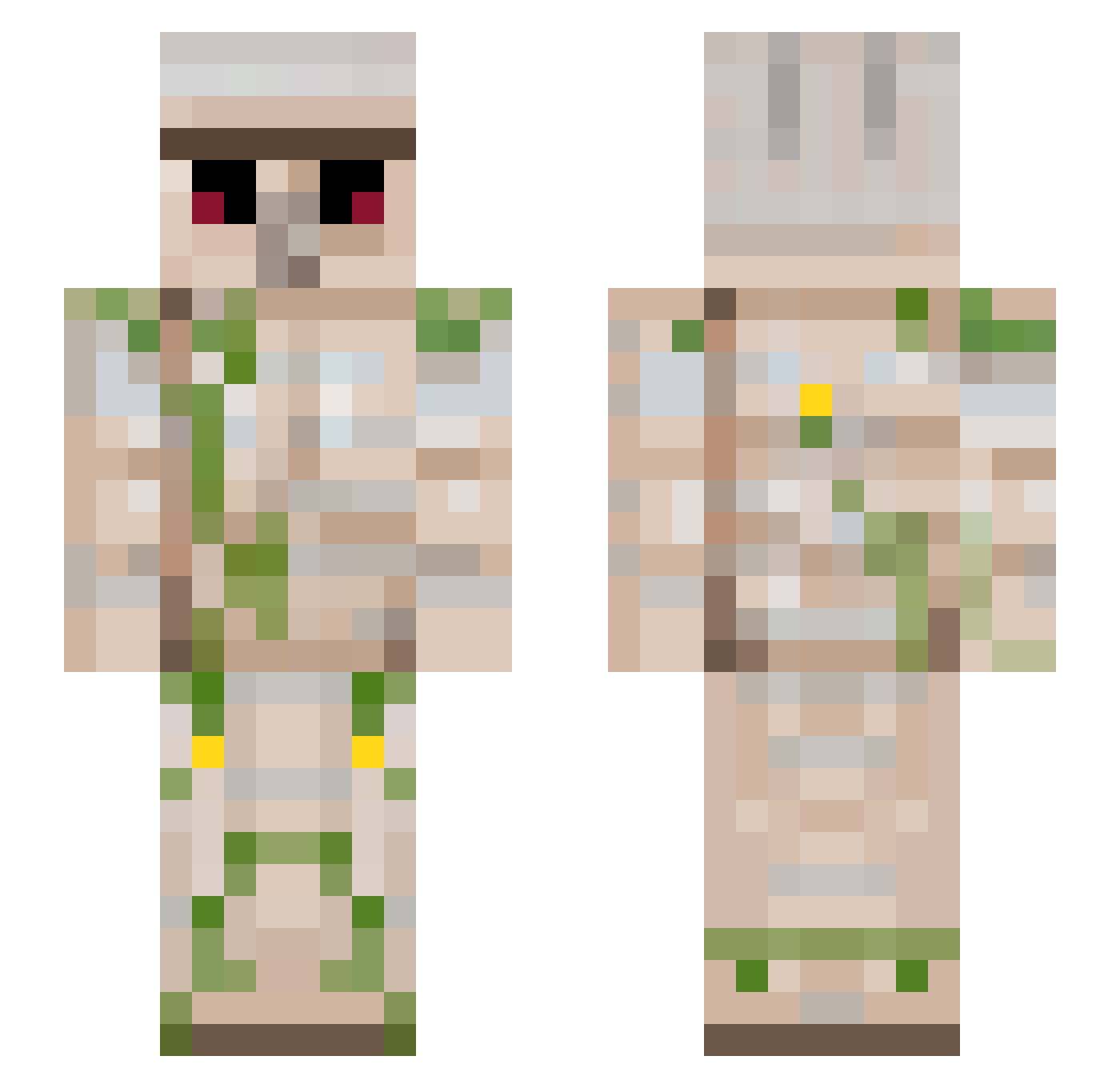 Sawr Minecraft skin, front and back view