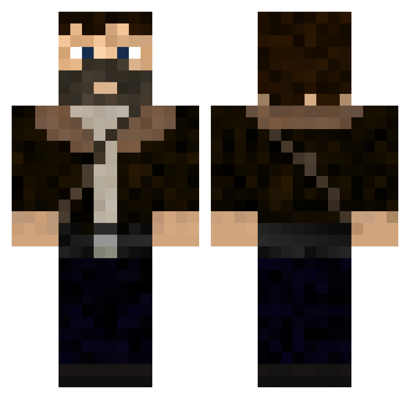 Fredinhobr0102 Minecraft skin, front and back view