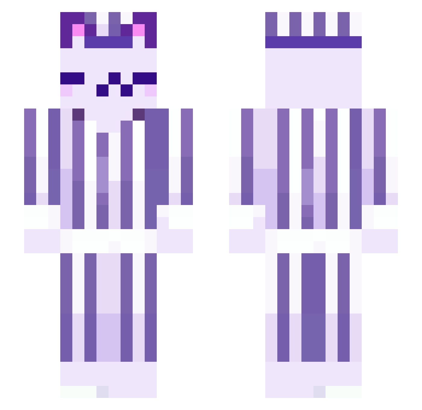 wowuh Minecraft skin, front and back view