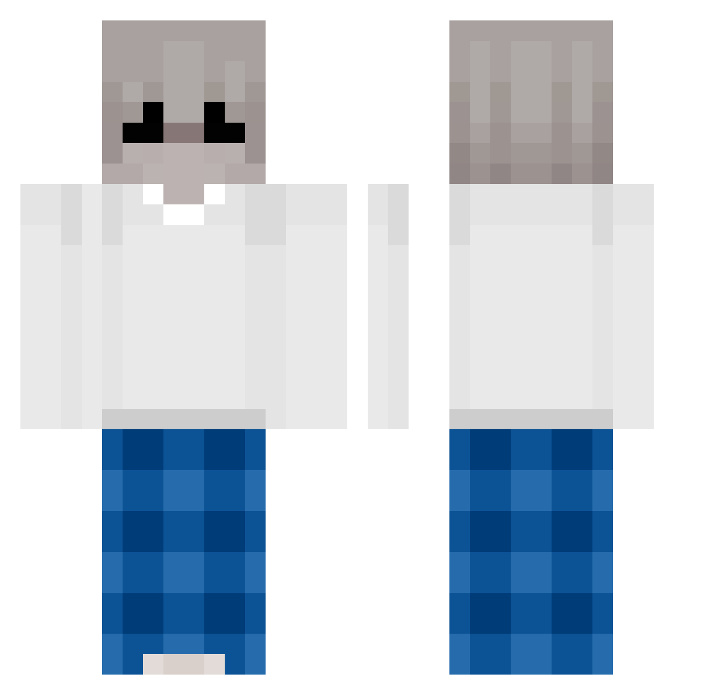 itz_auxy Minecraft skin, front and back view