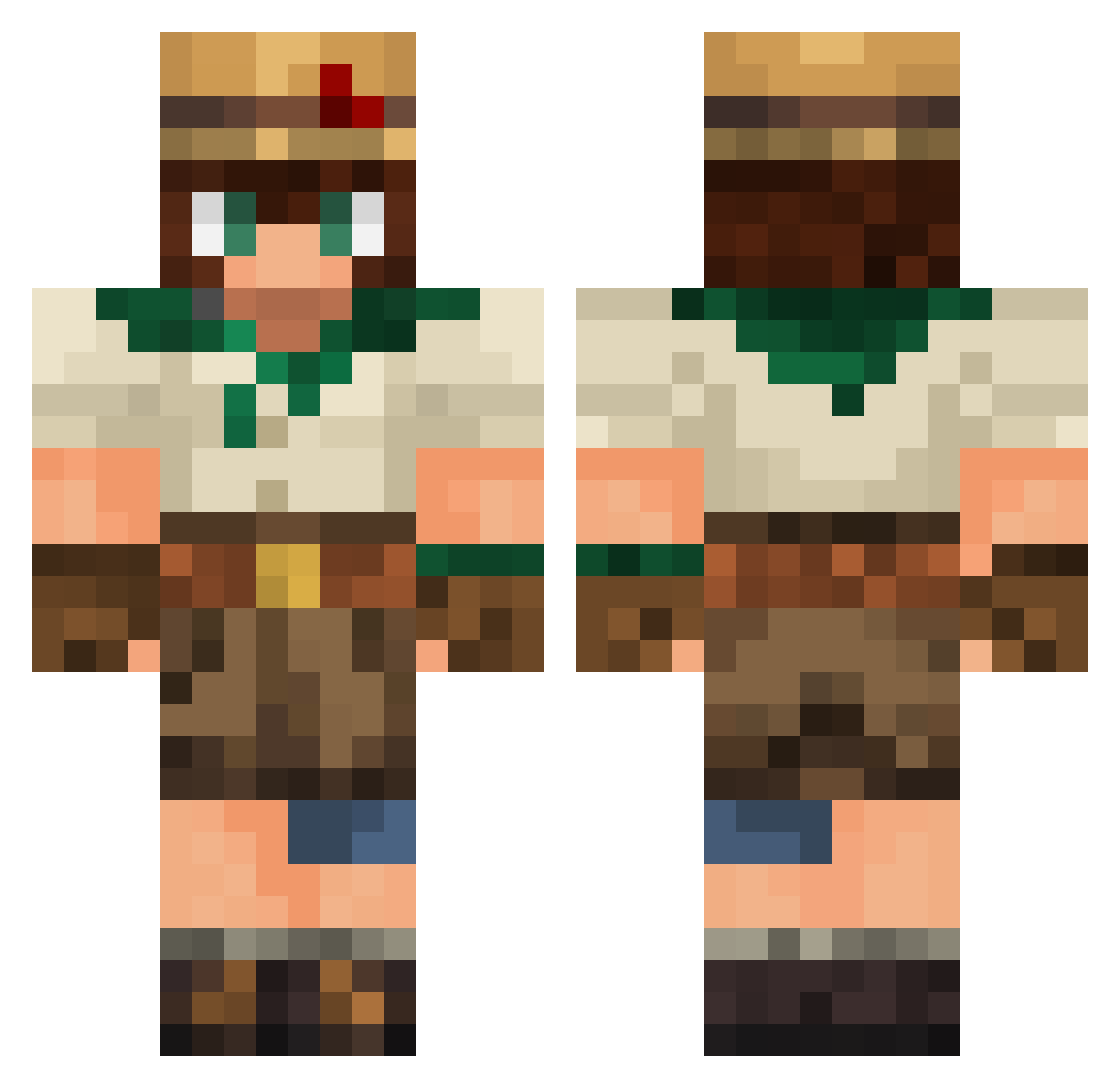 Printer2 Minecraft skin, front and back view