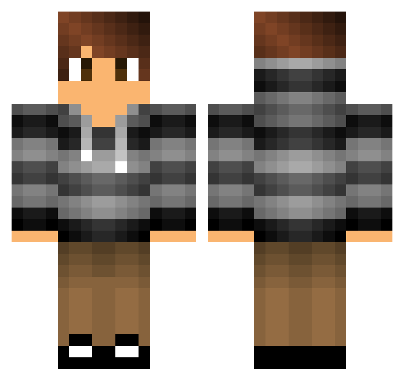 PlayingSinetic Minecraft skin, front and back view