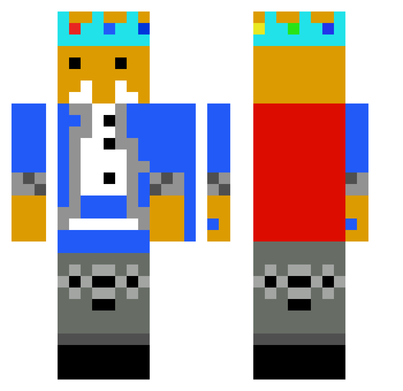 Zfishynipee3 Minecraft skin, front and back view