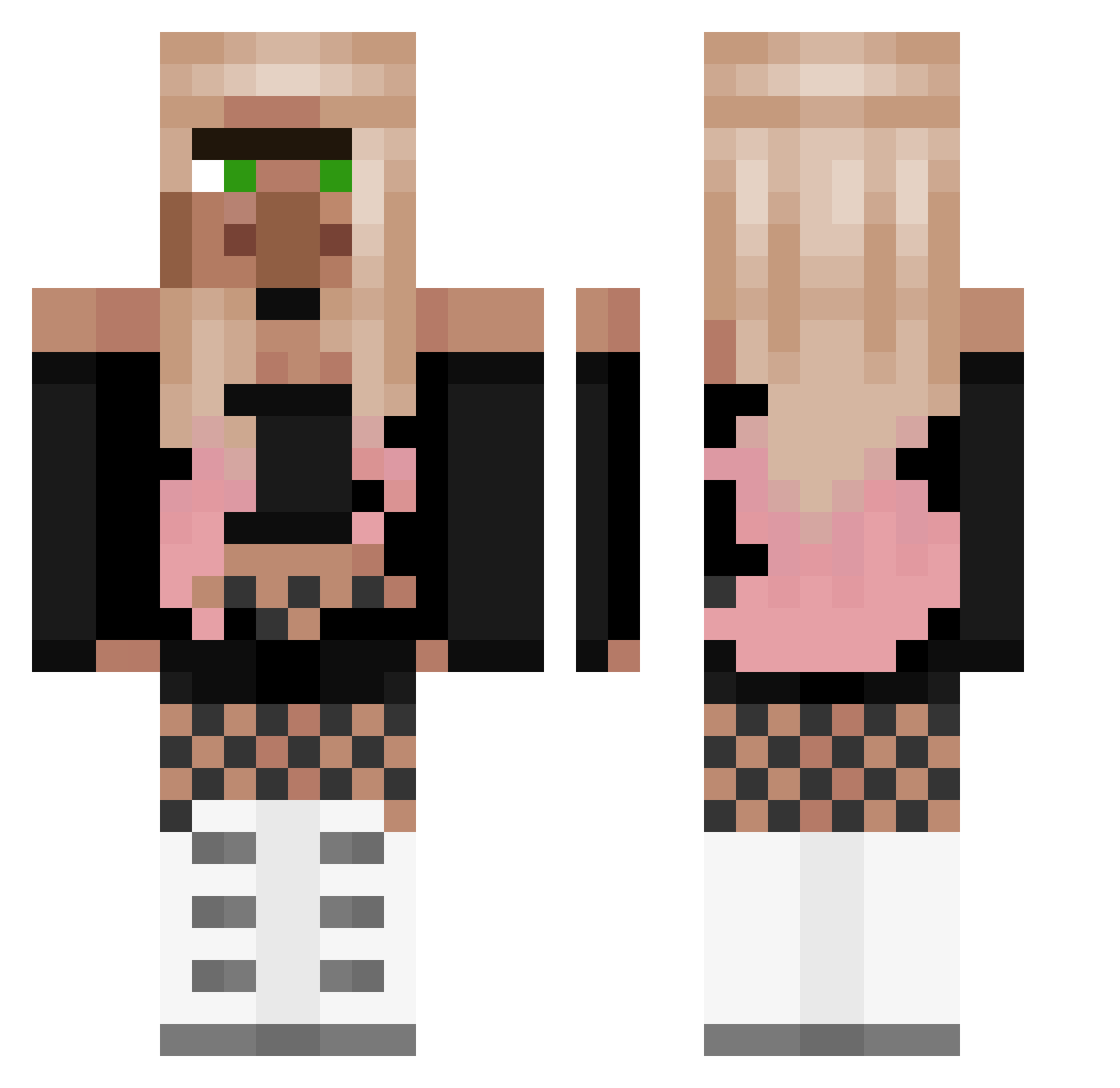 xsp_xsa Minecraft skin, front and back view