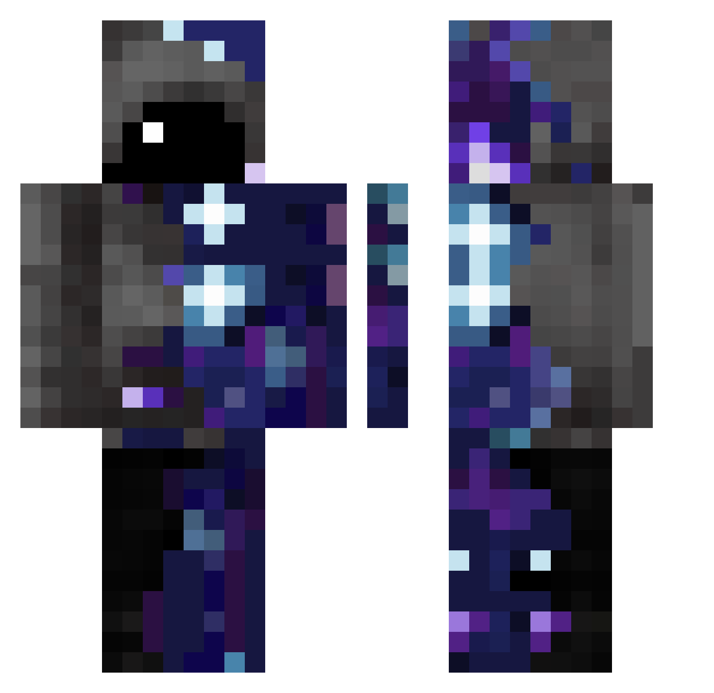 ExciCute Minecraft skin, front and back view