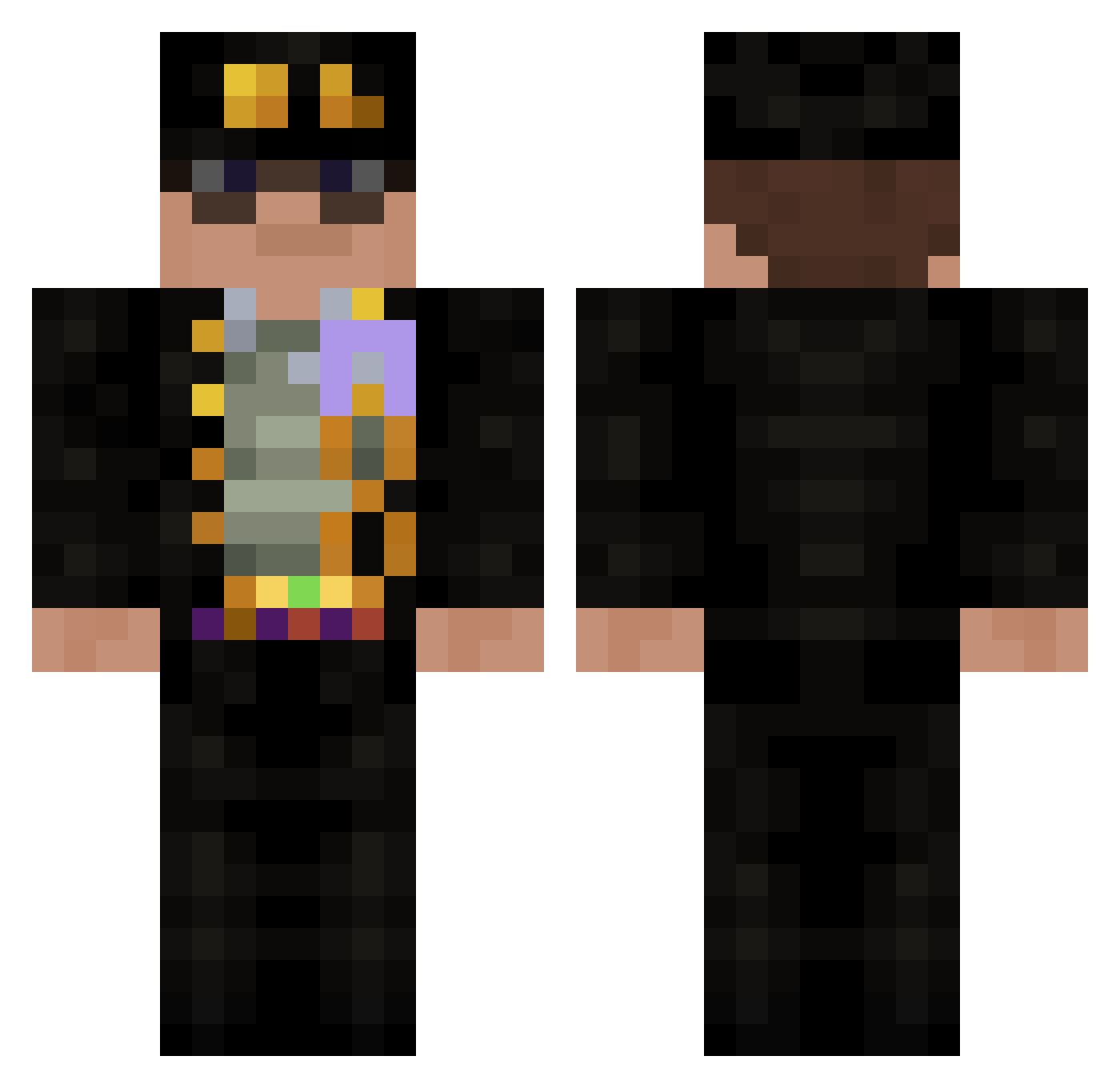 schizophreniic7 Minecraft skin, front and back view