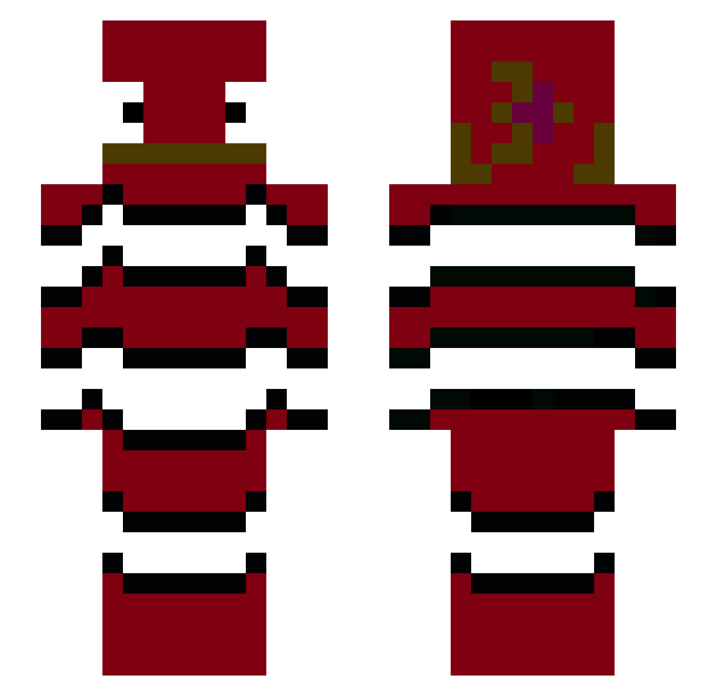 hdhud_ Minecraft skin, front and back view