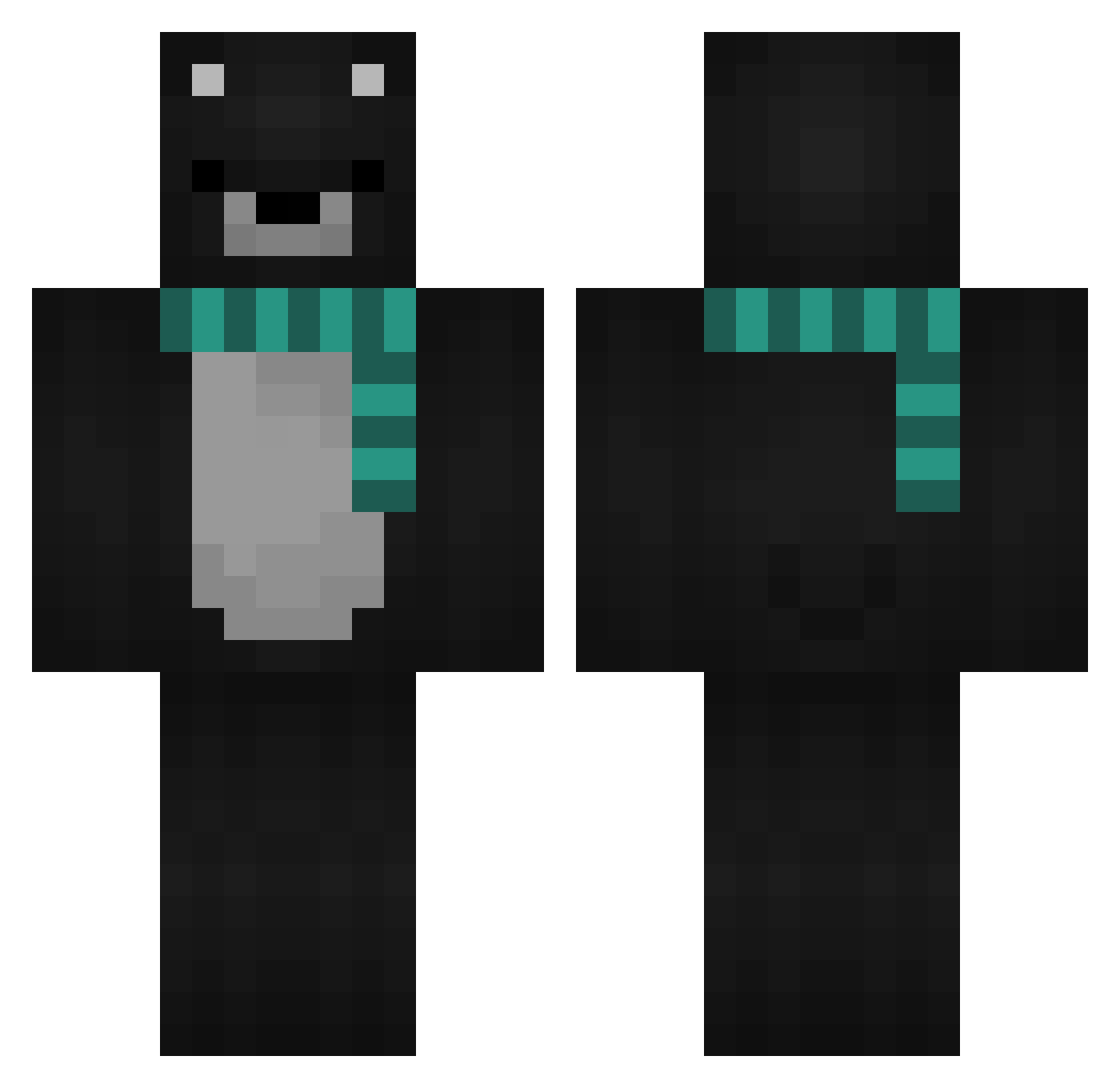 ViolentEverguard Minecraft skin, front and back view