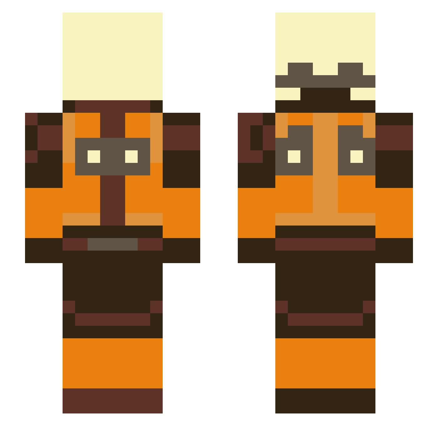 Skybum9000_ Minecraft skin, front and back view