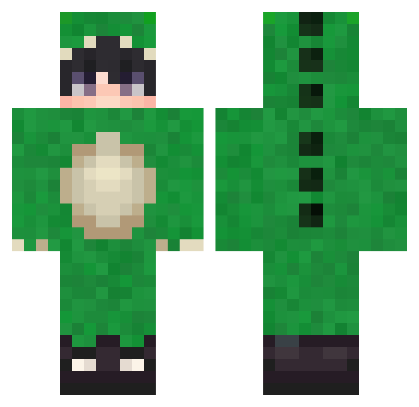x___oO Minecraft skin, front and back view