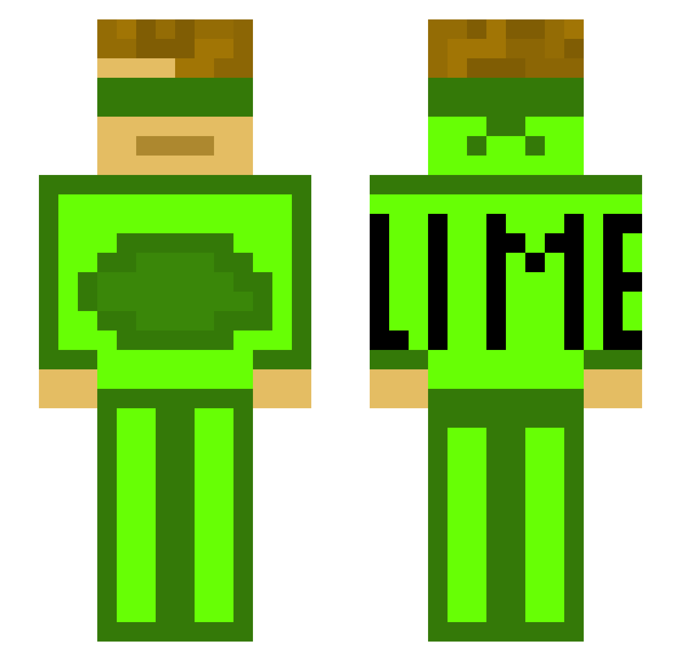 Queexyy Minecraft skin, front and back view