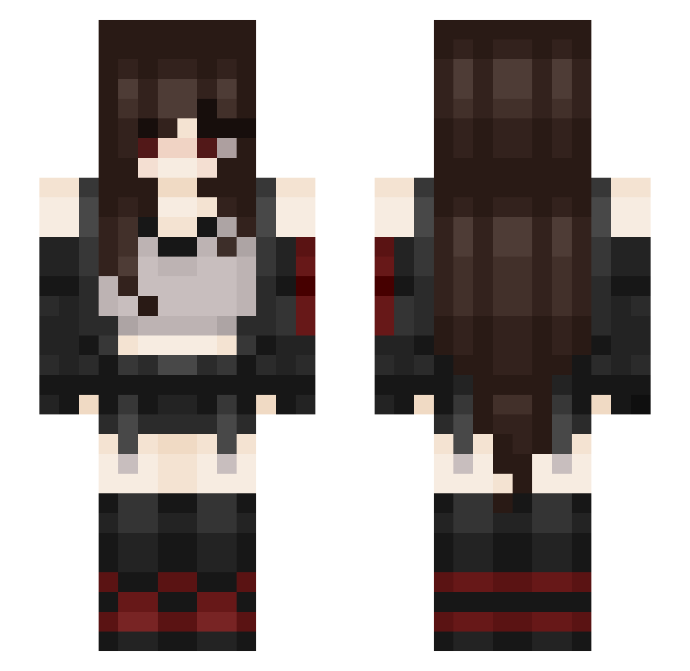 Egxtaa Minecraft skin, front and back view