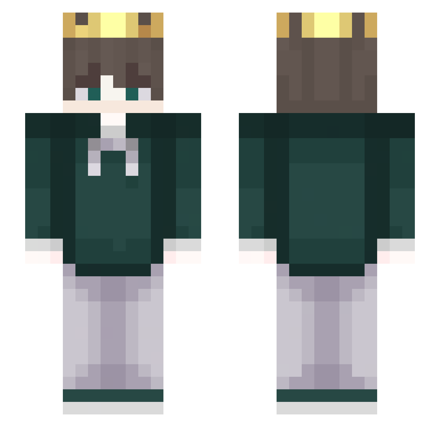 Sohiun Minecraft skin, front and back view
