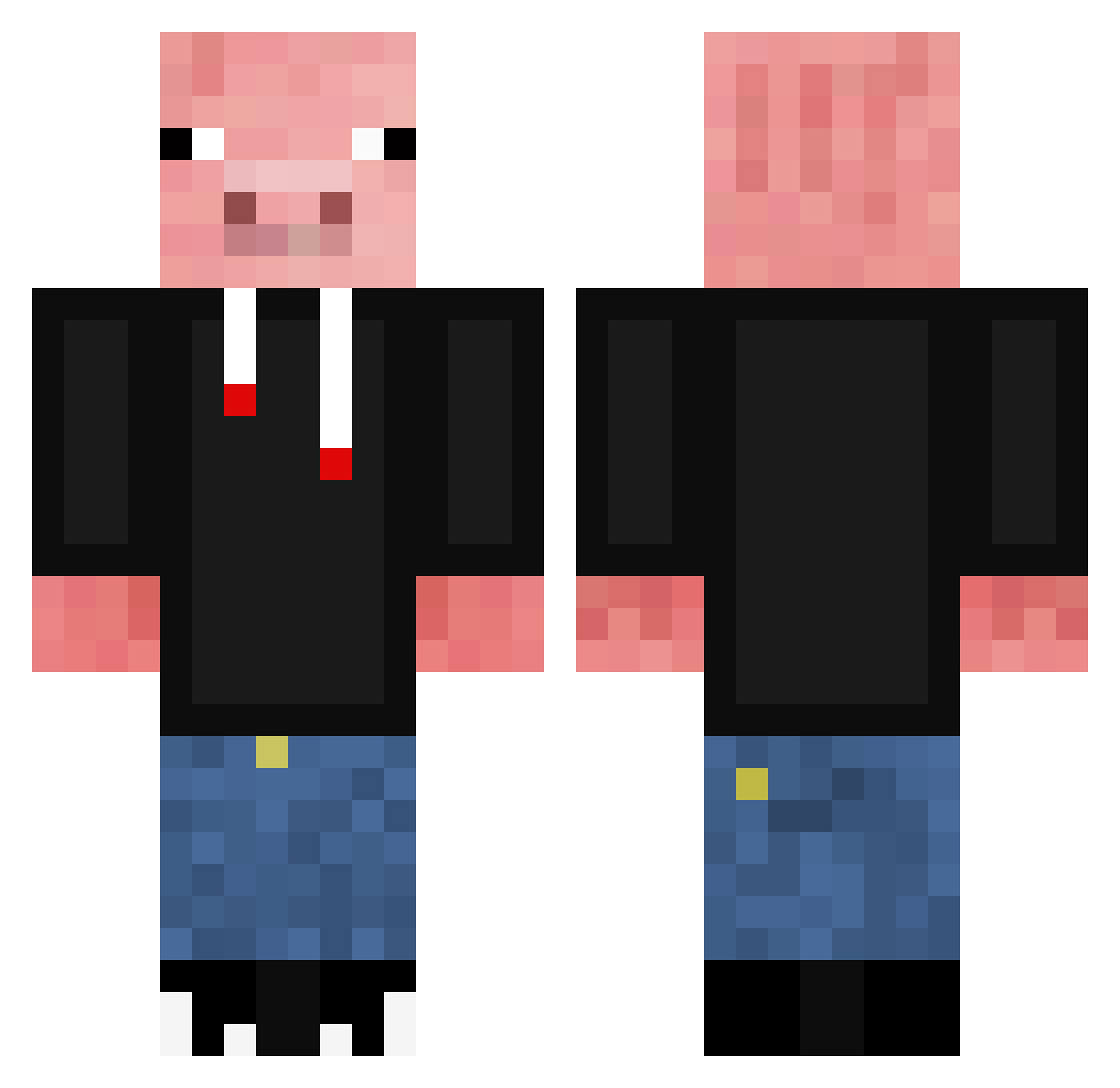 il_Male Minecraft skin, front and back view