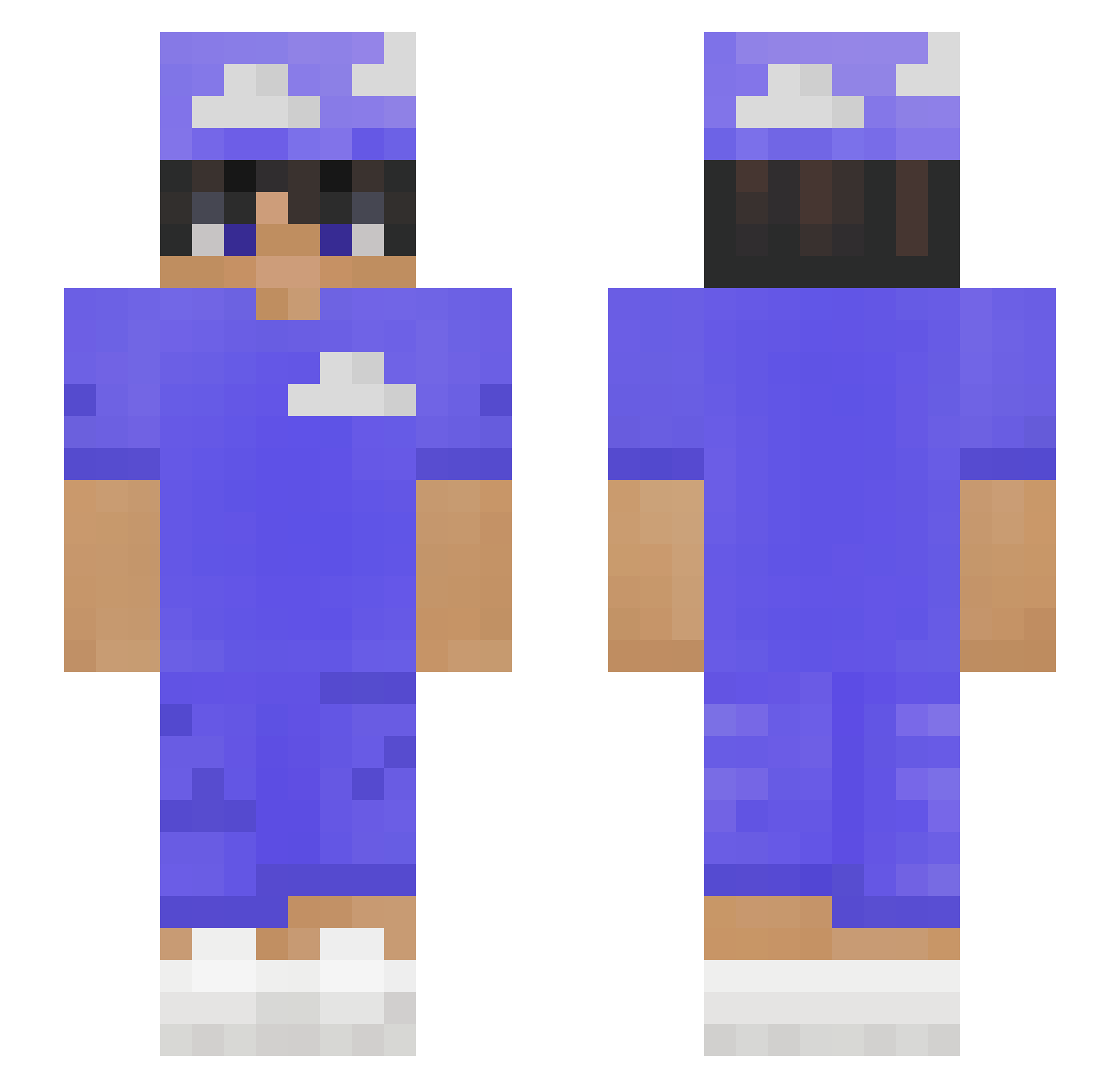 Macules Minecraft skin, front and back view
