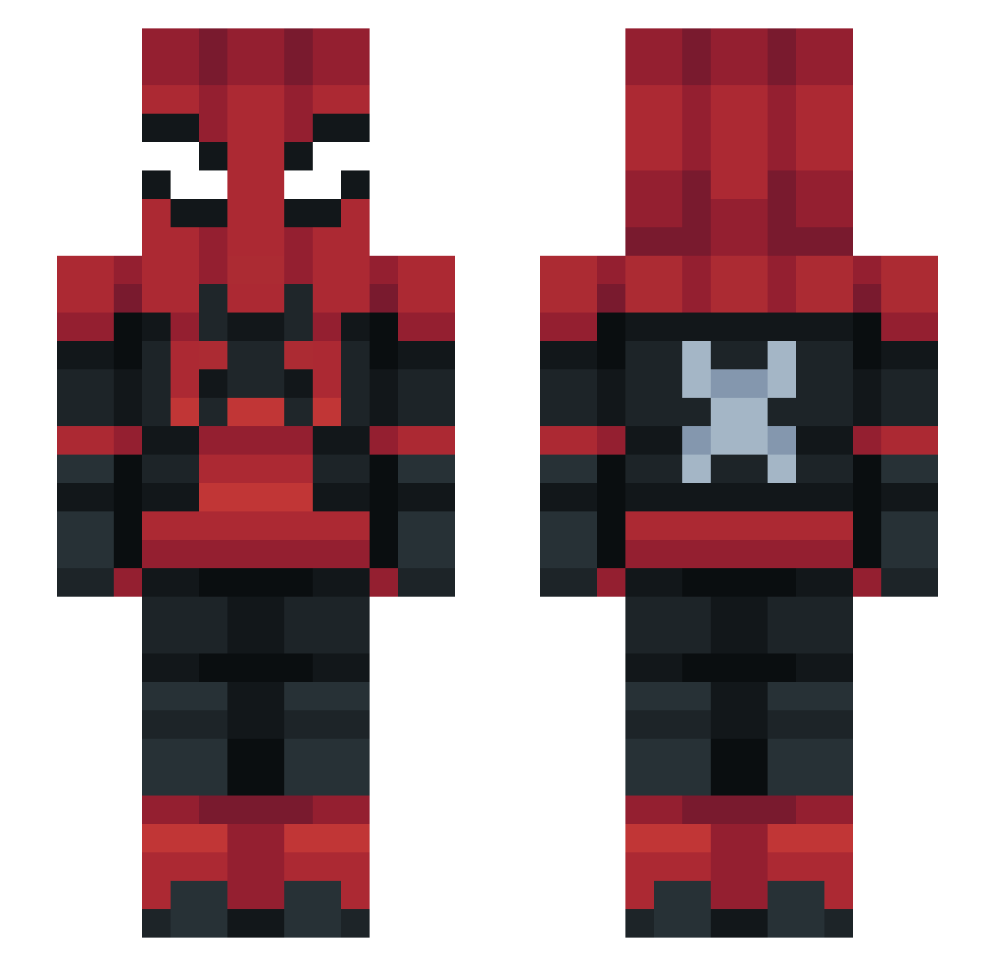 Psittacinae Minecraft skin, front and back view