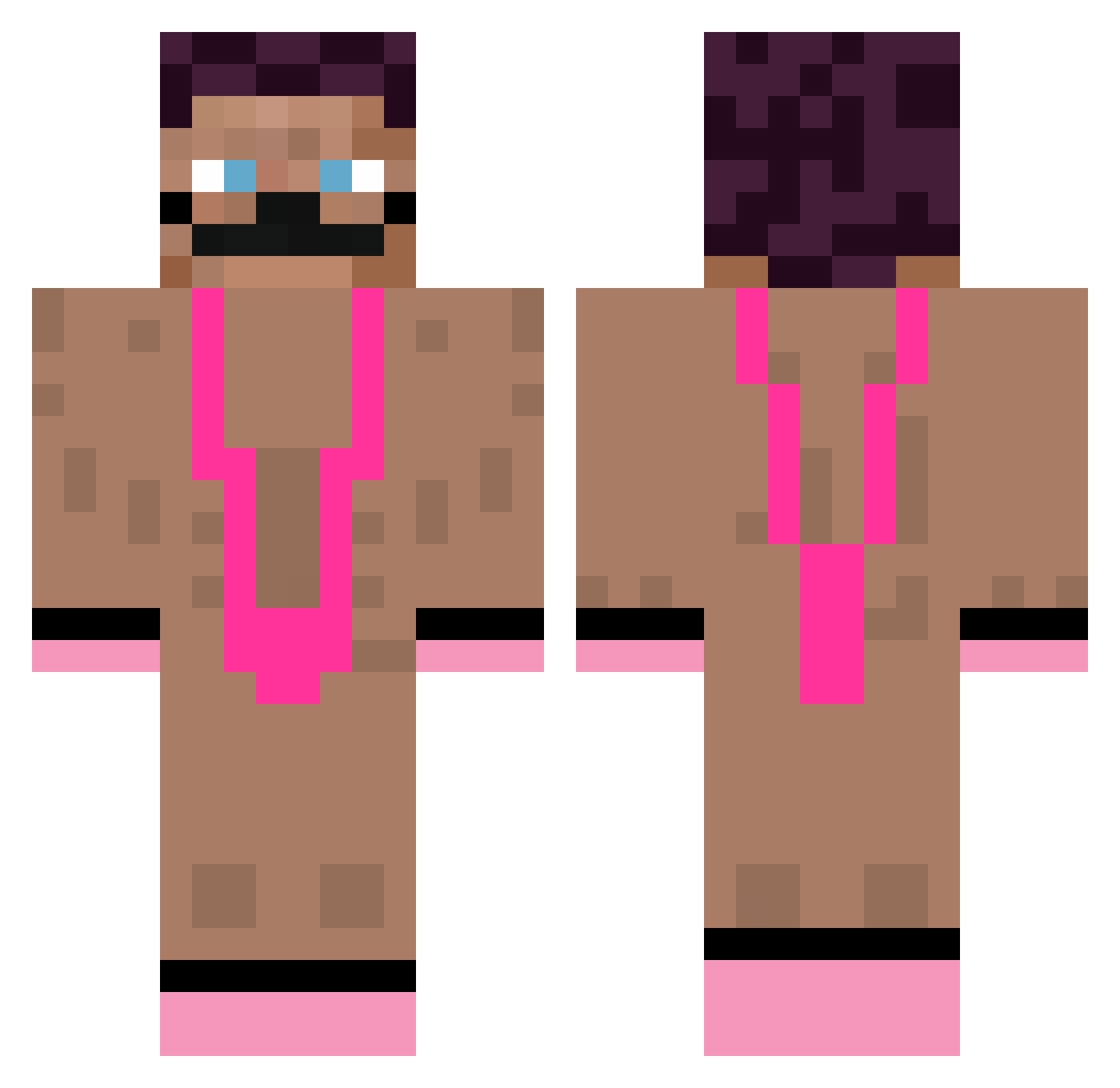 Young_Cvvel Minecraft skin, front and back view