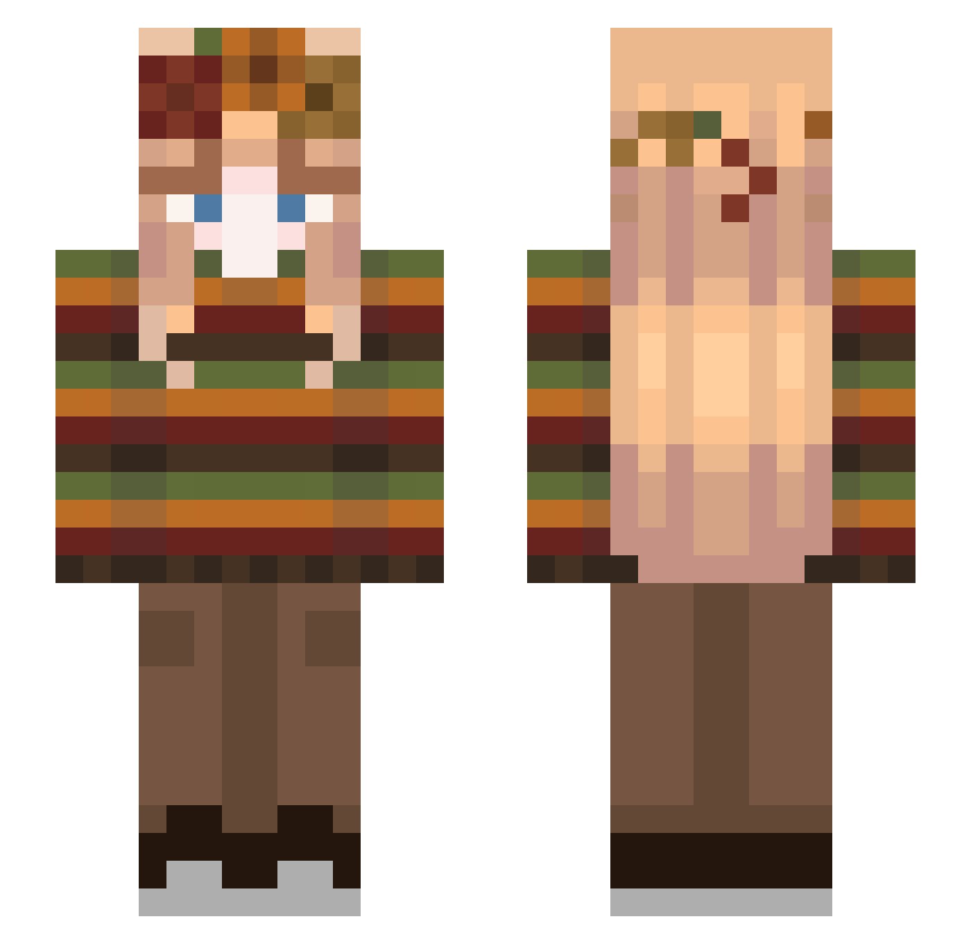 CutePawz Minecraft skin, front and back view