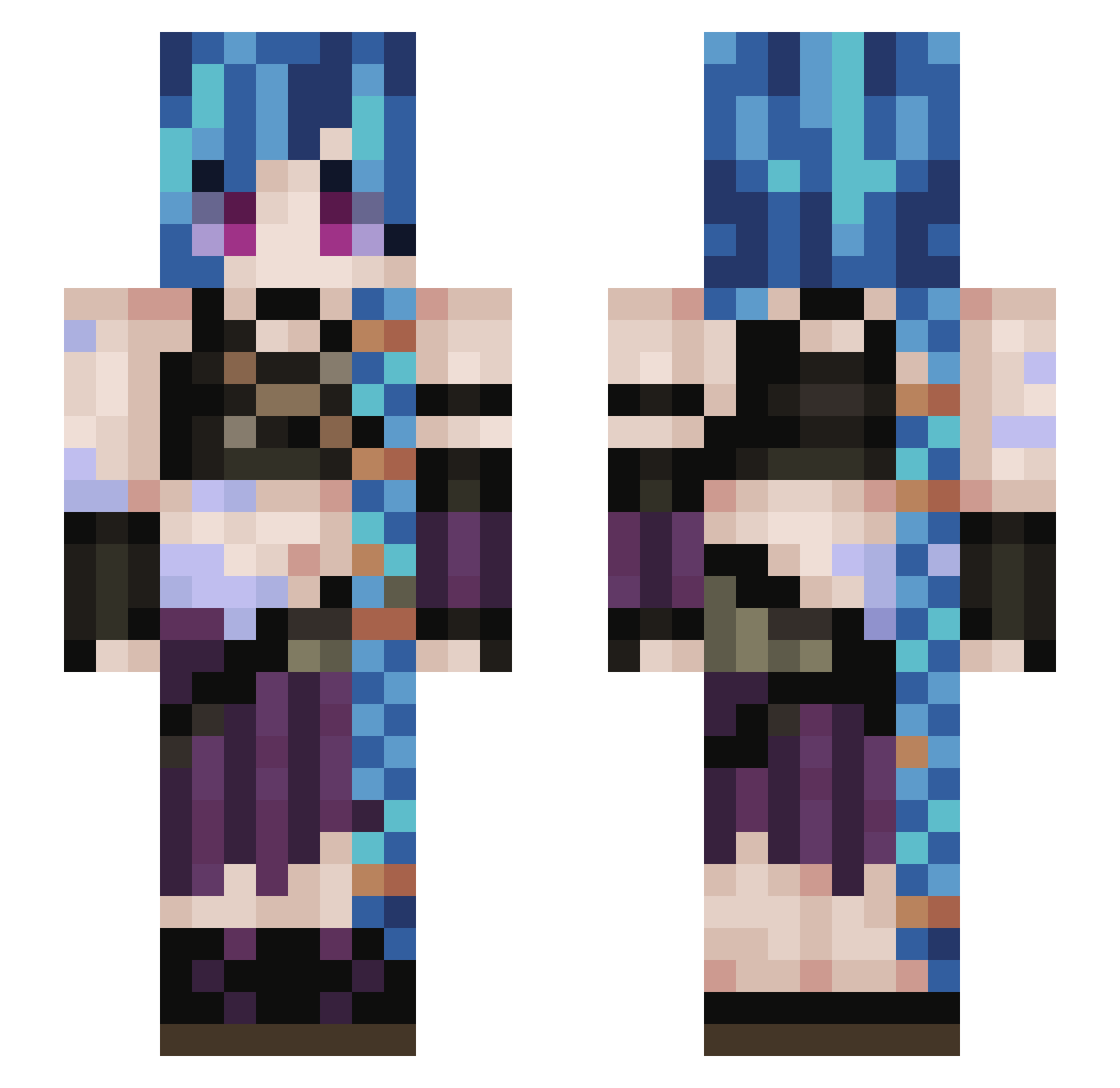 WebKotten Minecraft skin, front and back view