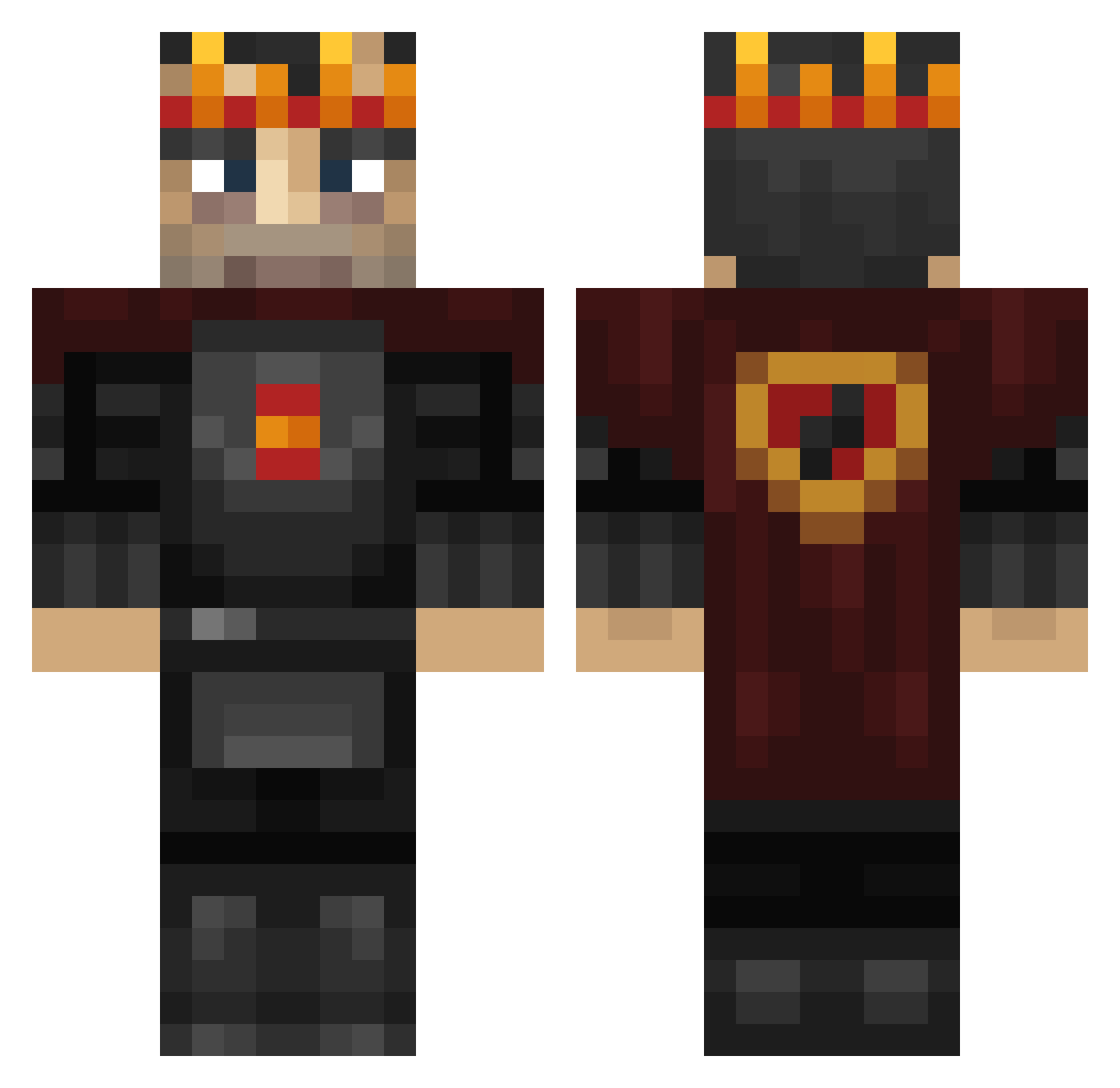 Wither_______ Minecraft skin, front and back view
