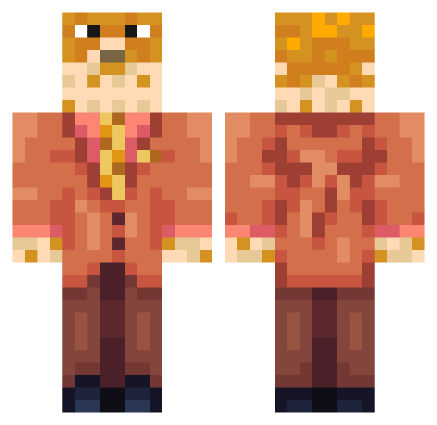 Spellcrafter54 Minecraft skin, front and back view