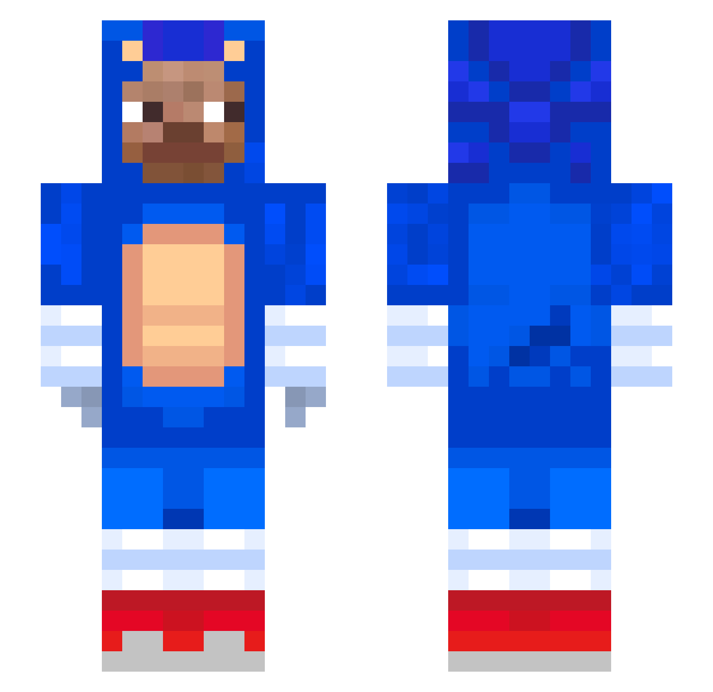 stonify Minecraft skin, front and back view