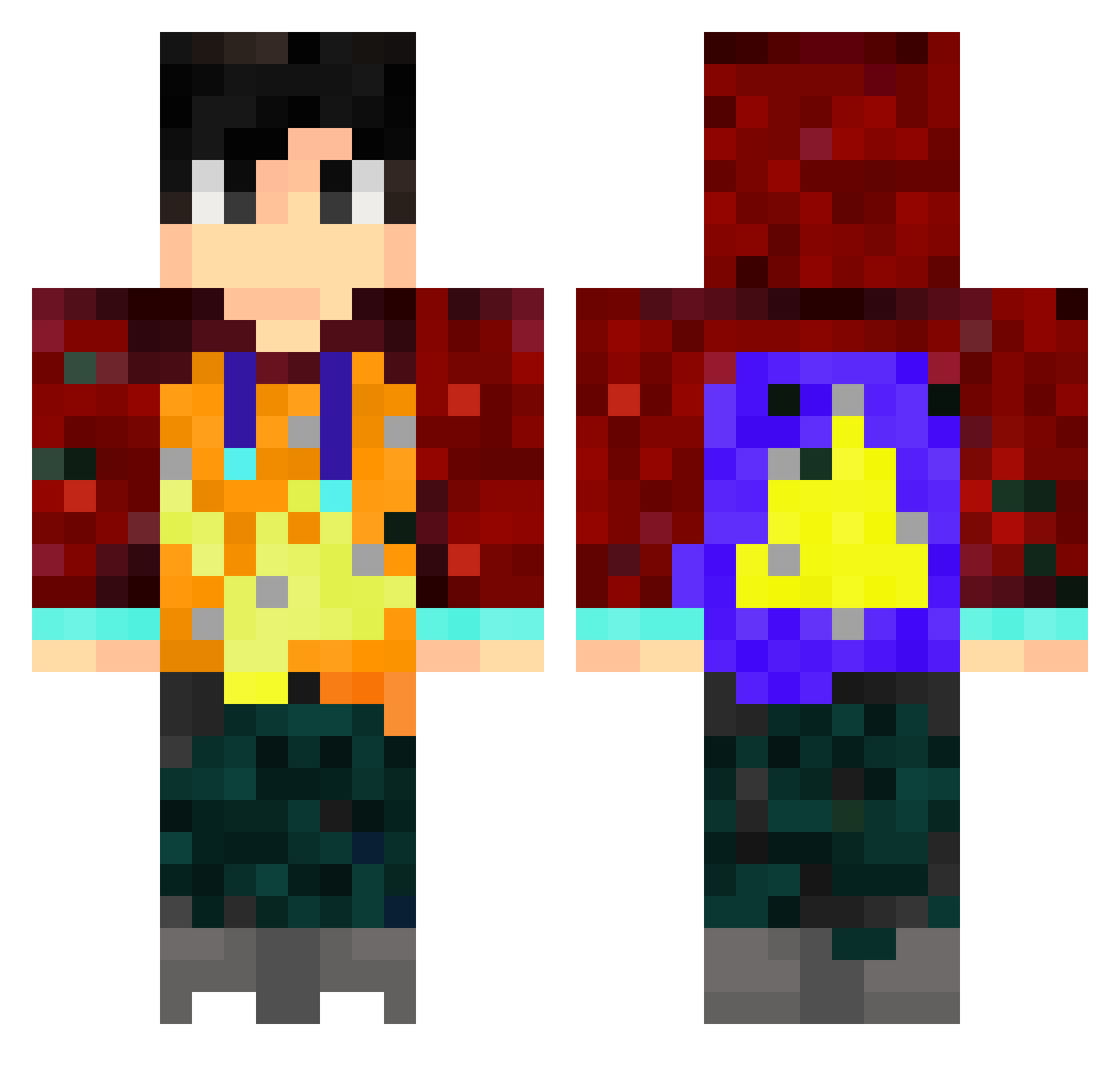lovelessdeath Minecraft skin, front and back view