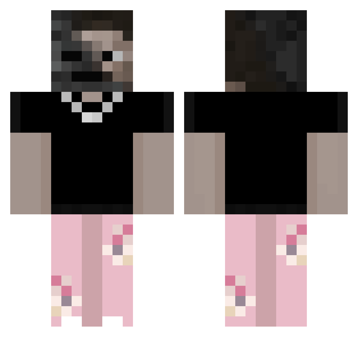 Elix3rrr_YT Minecraft skin, front and back view