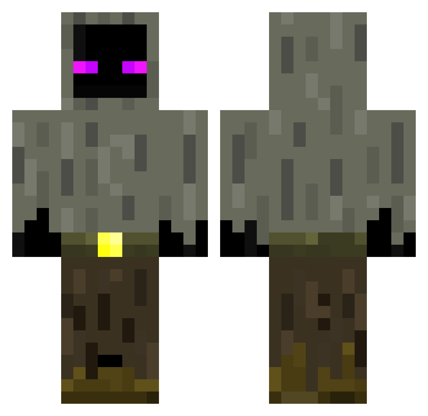 R1v7n Minecraft skin, front and back view