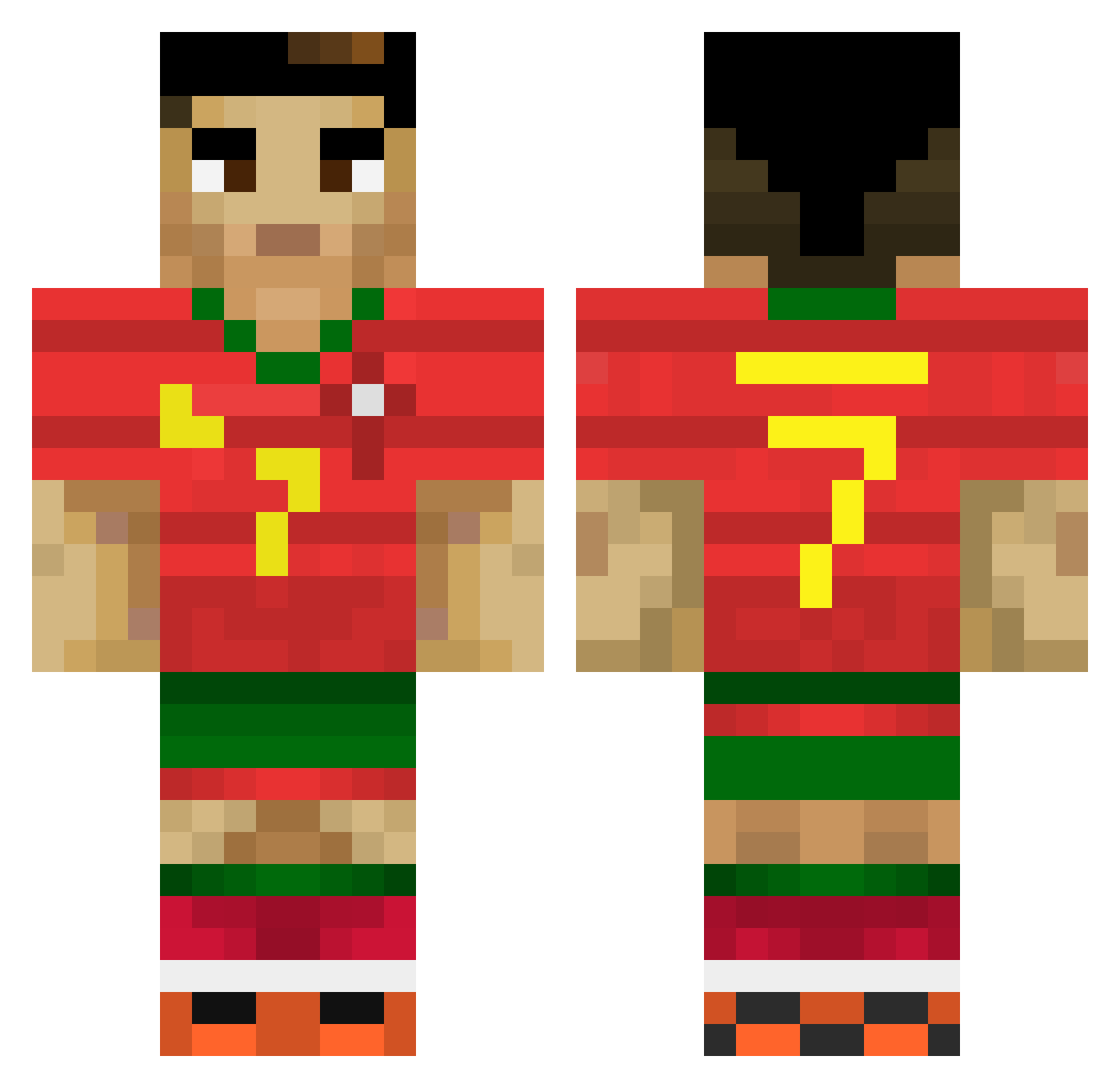 Apostrofee Minecraft skin, front and back view