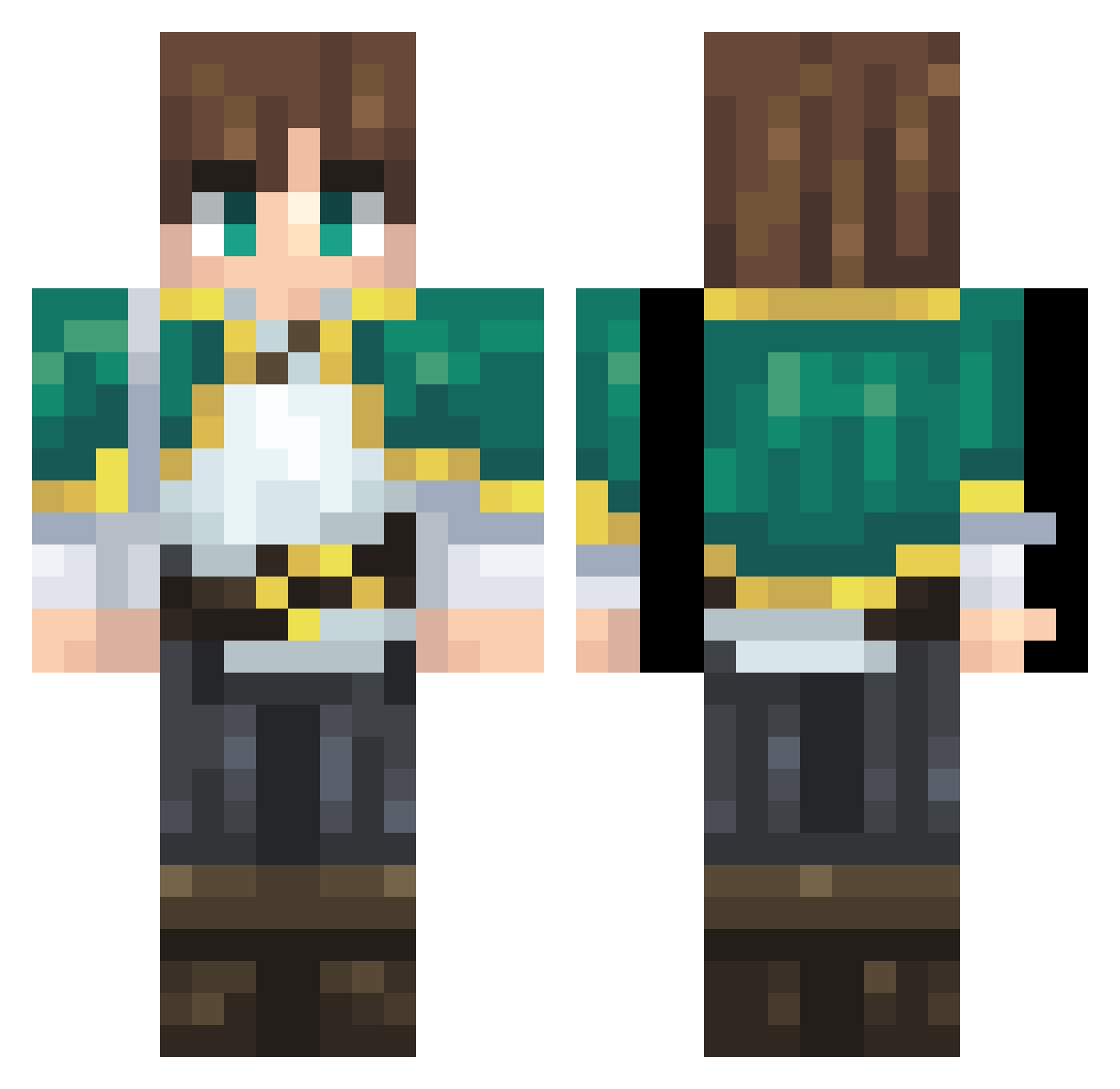 _Akazuki Minecraft skin, front and back view
