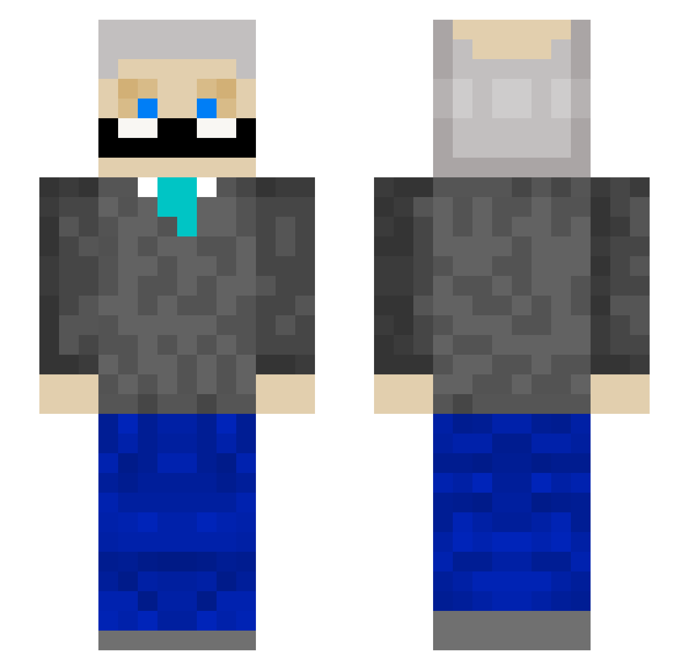 timkley Minecraft skin, front and back view