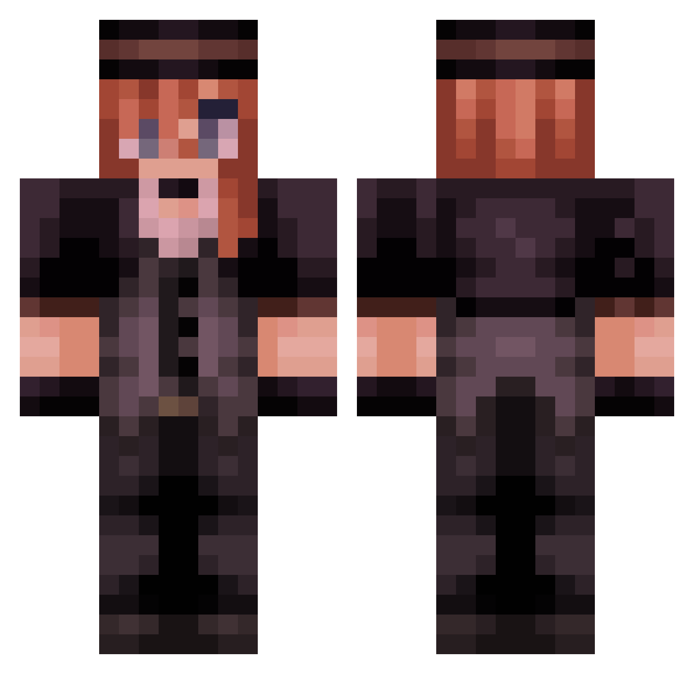 WooLandon Minecraft skin, front and back view