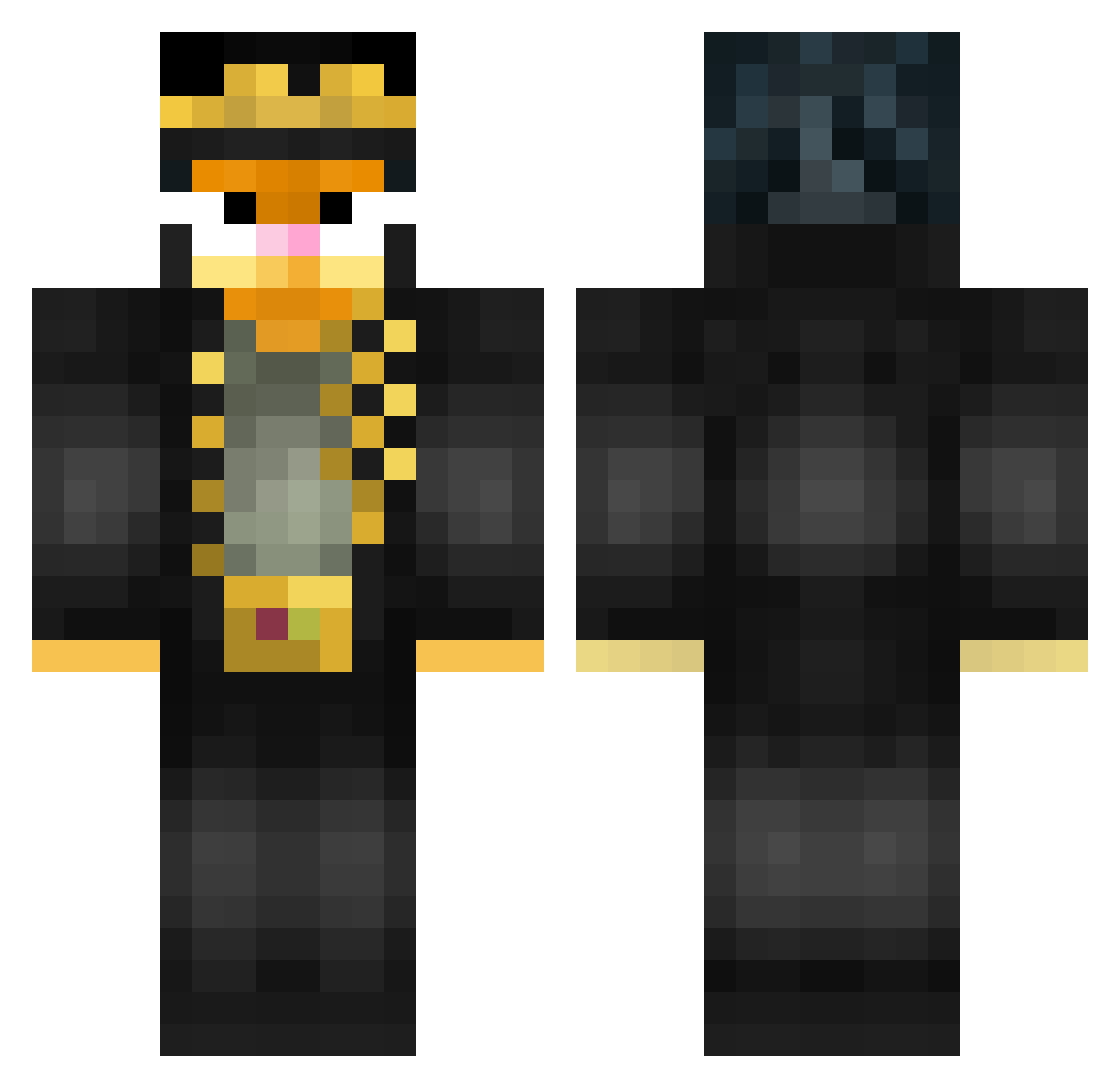 Necromainiac Minecraft skin, front and back view