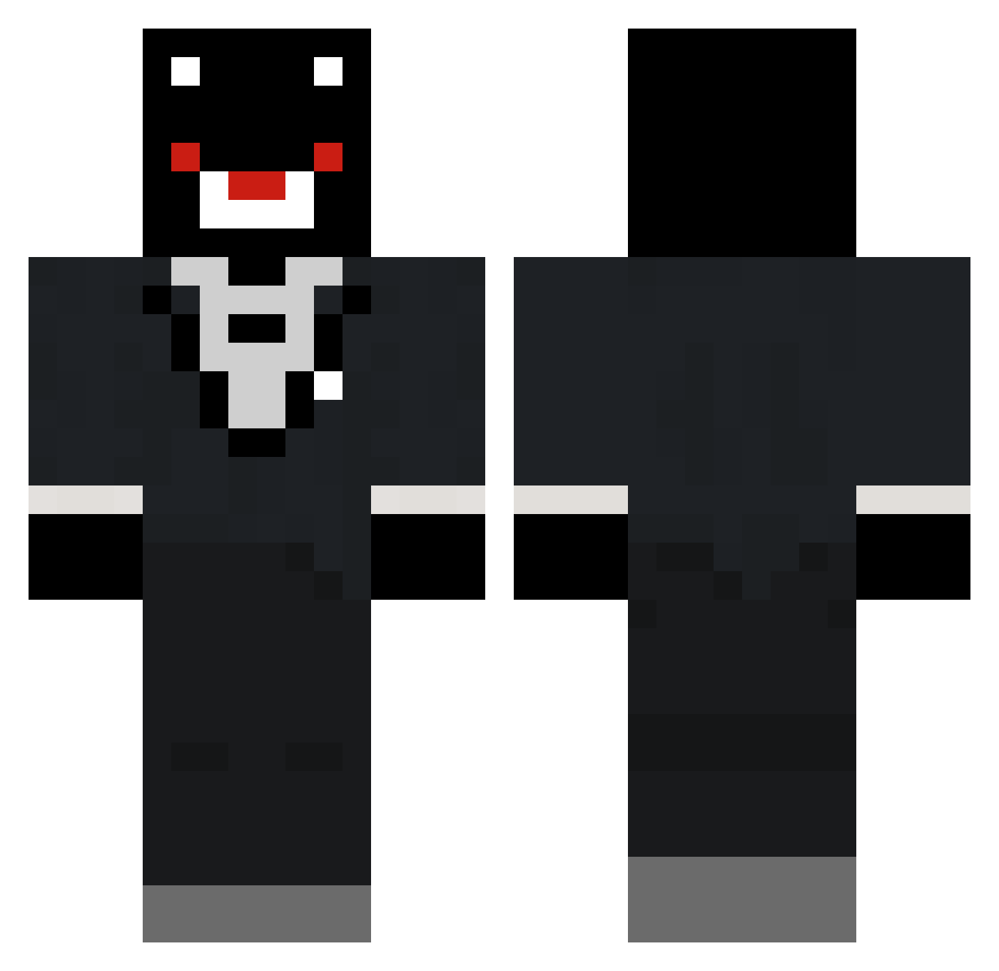 R0melu Minecraft skin, front and back view