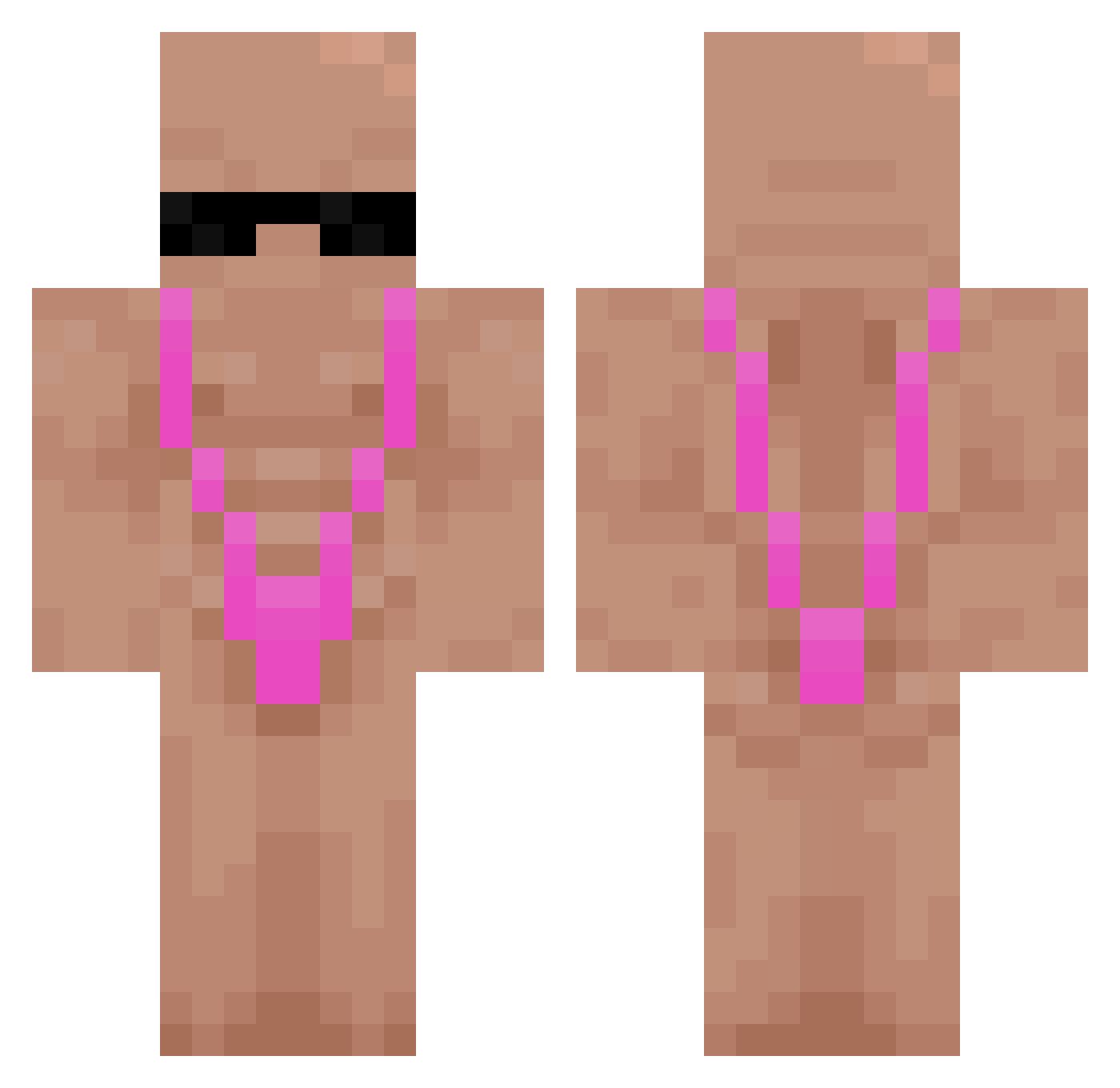 y95kk Minecraft skin, front and back view