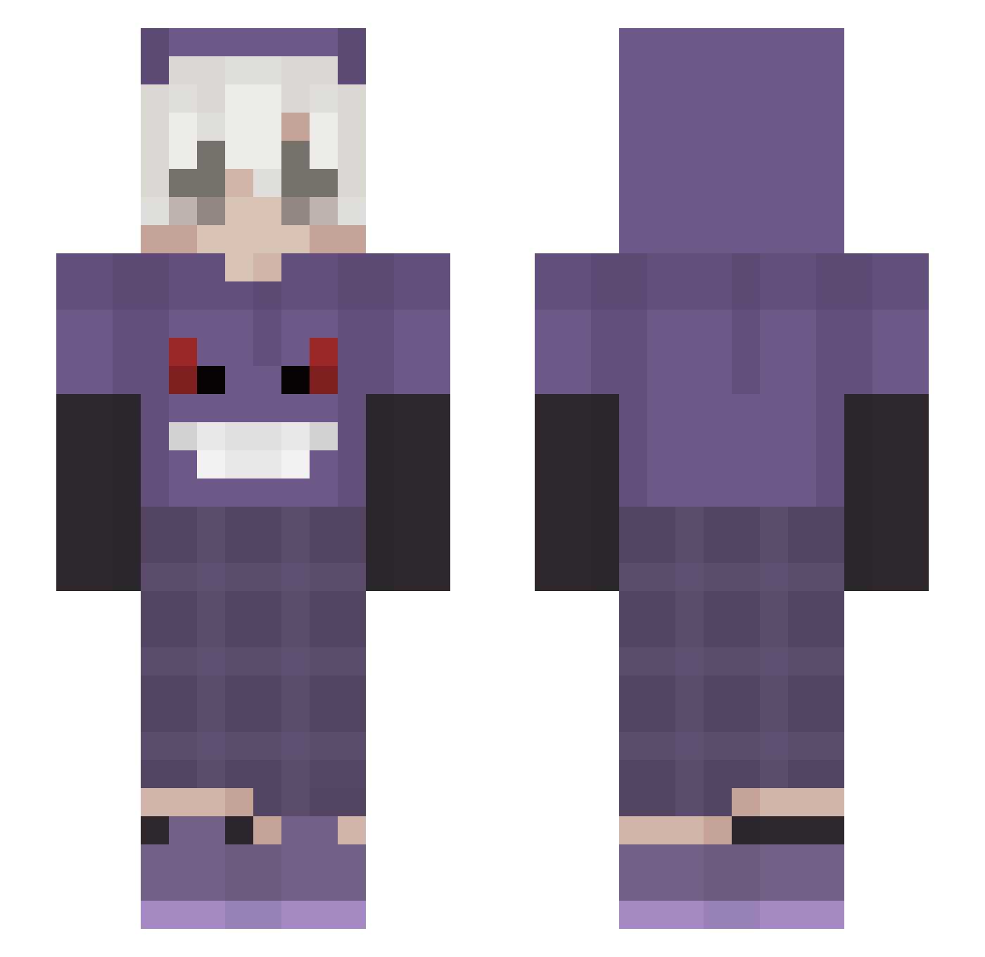 PLAYpvp Minecraft skin, front and back view