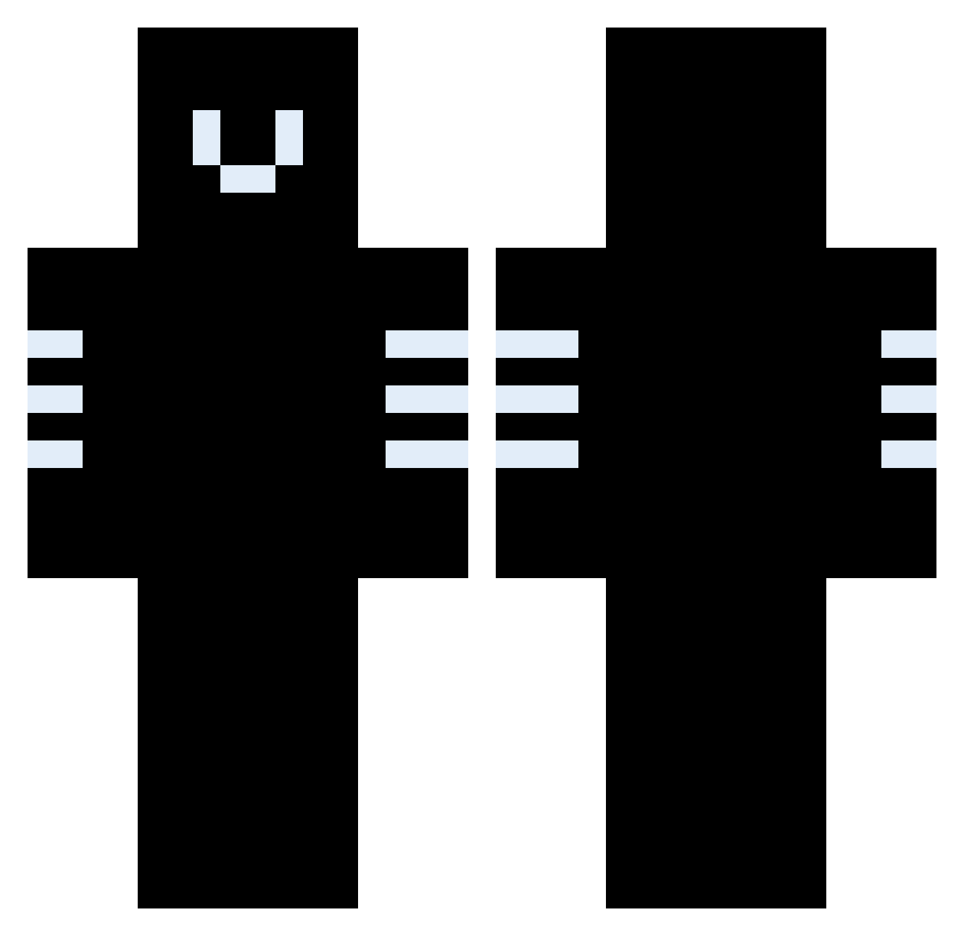 Siam3s3 Minecraft skin, front and back view