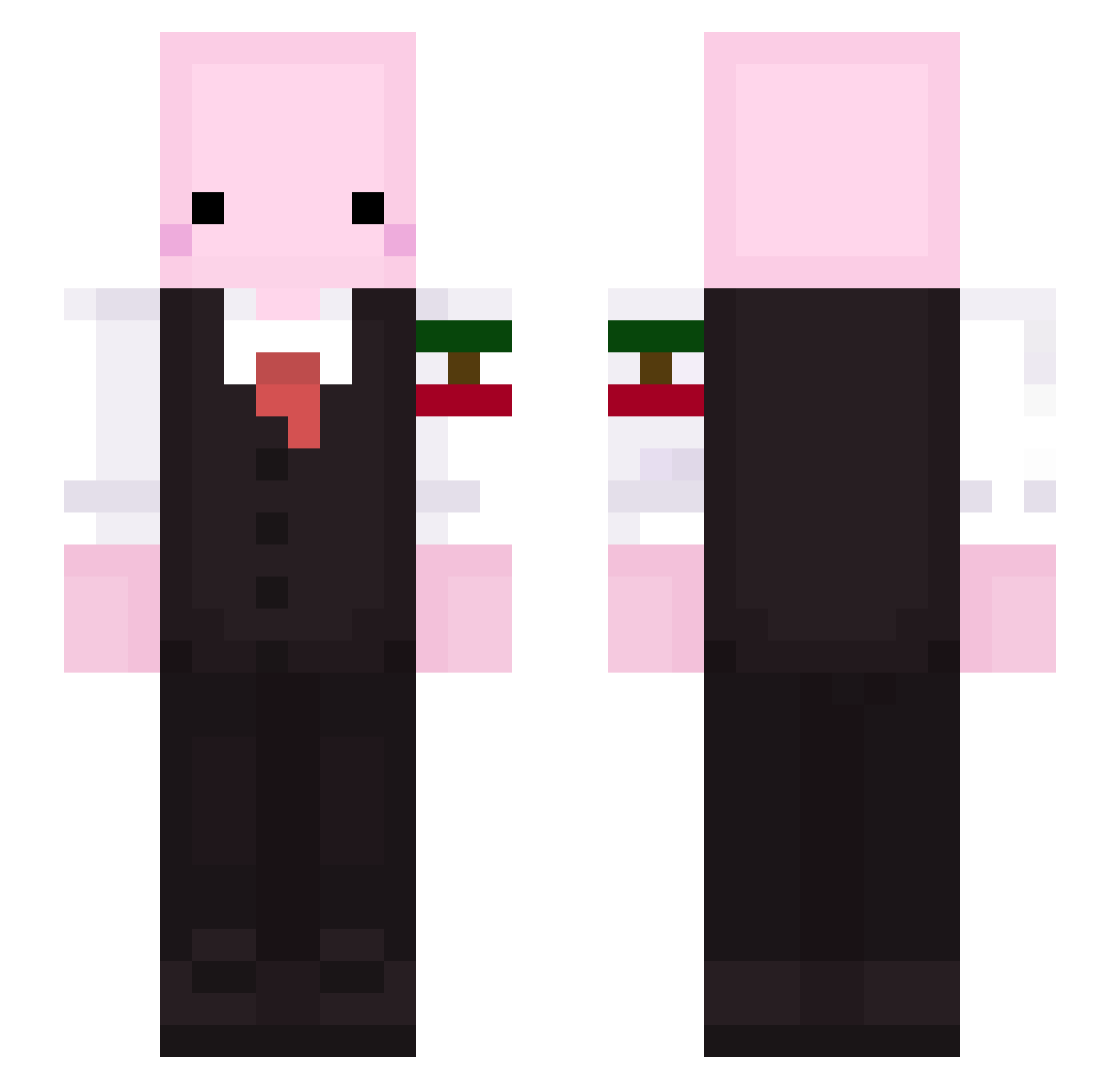 S3nxei Minecraft skin, front and back view