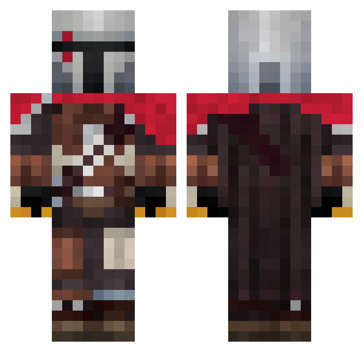 SpaceKnight127 Minecraft skin, front and back view