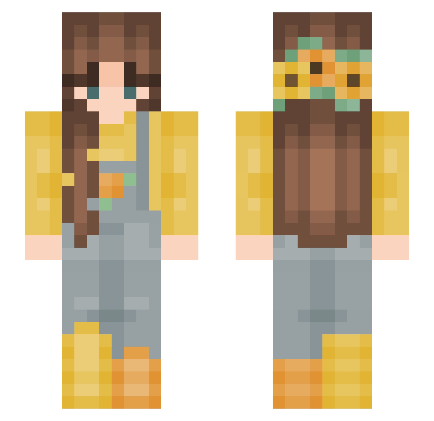 simofthedead Minecraft skin, front and back view