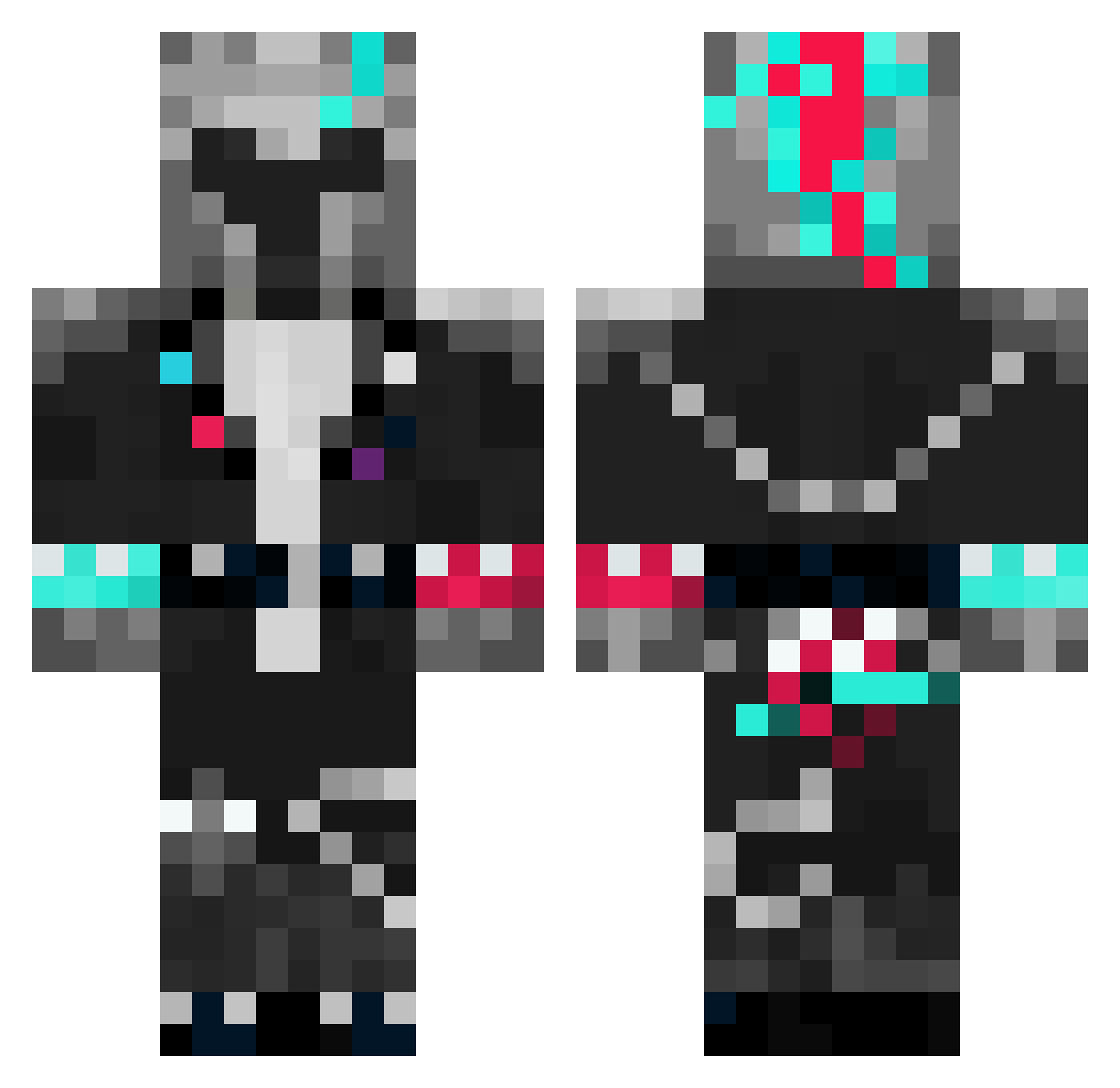 kitsugato Minecraft skin, front and back view