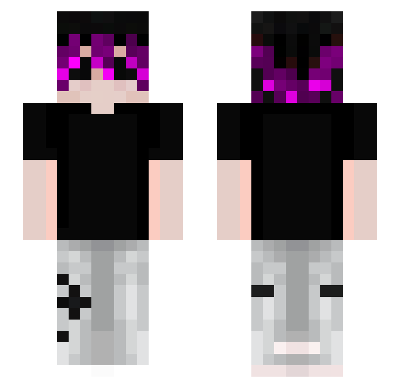 Uszattek Minecraft skin, front and back view