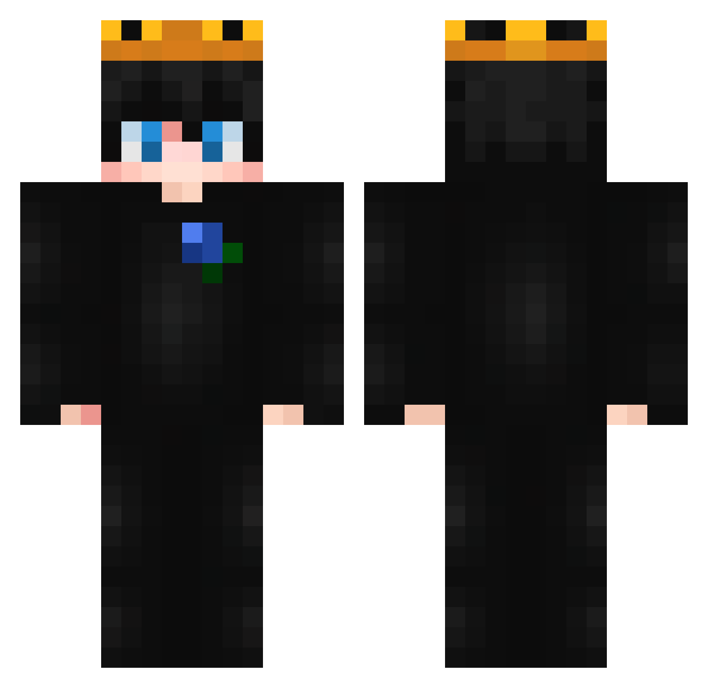 xGabes Minecraft skin, front and back view
