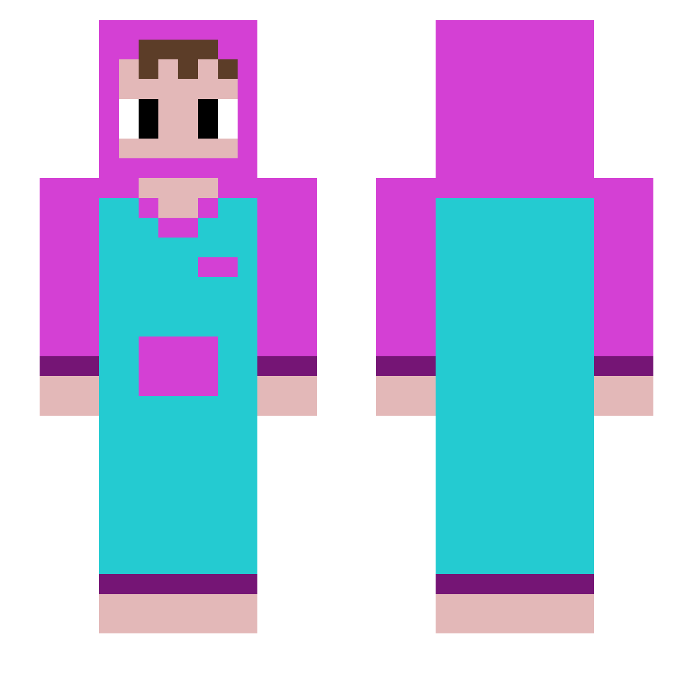 xMochill Minecraft skin, front and back view