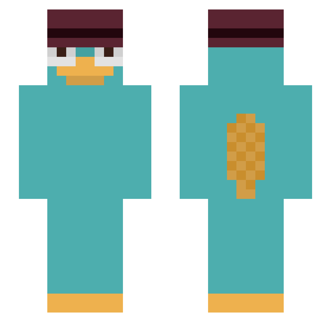 Henryplayez2020 Minecraft skin, front and back view