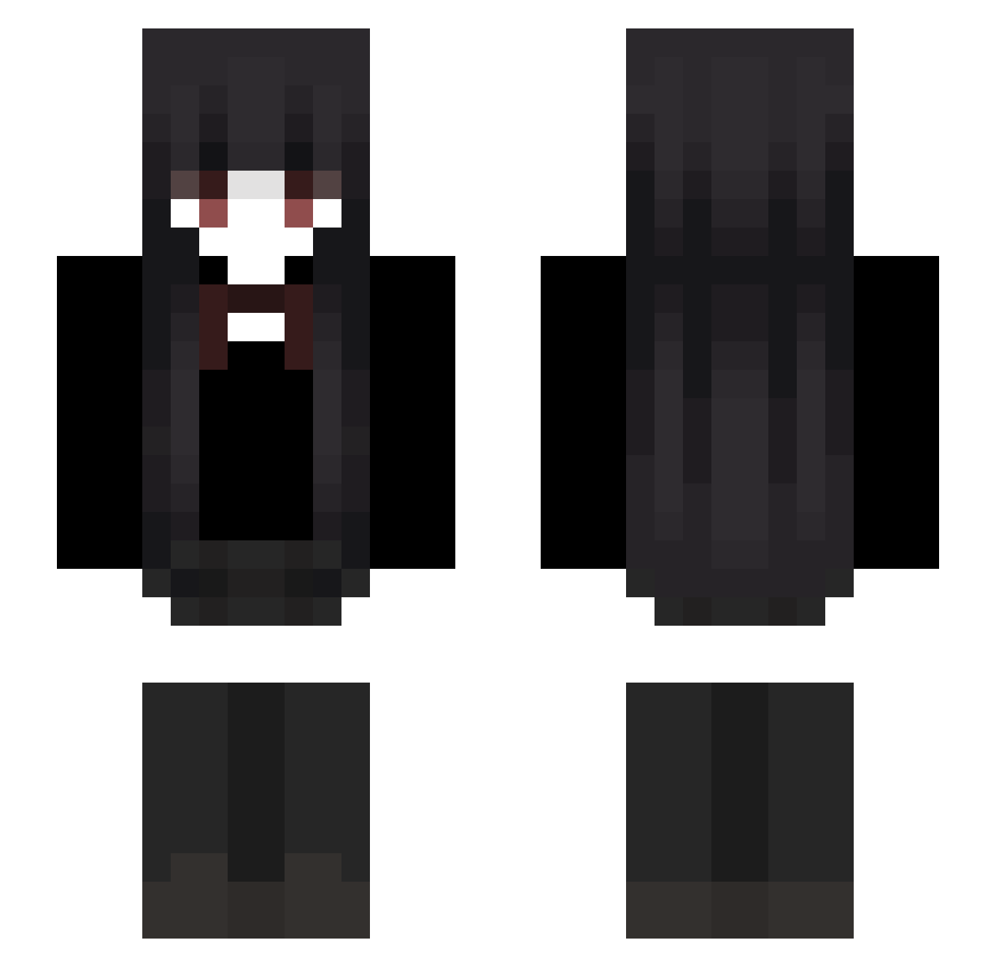 SpookySeasons Minecraft skin, front and back view
