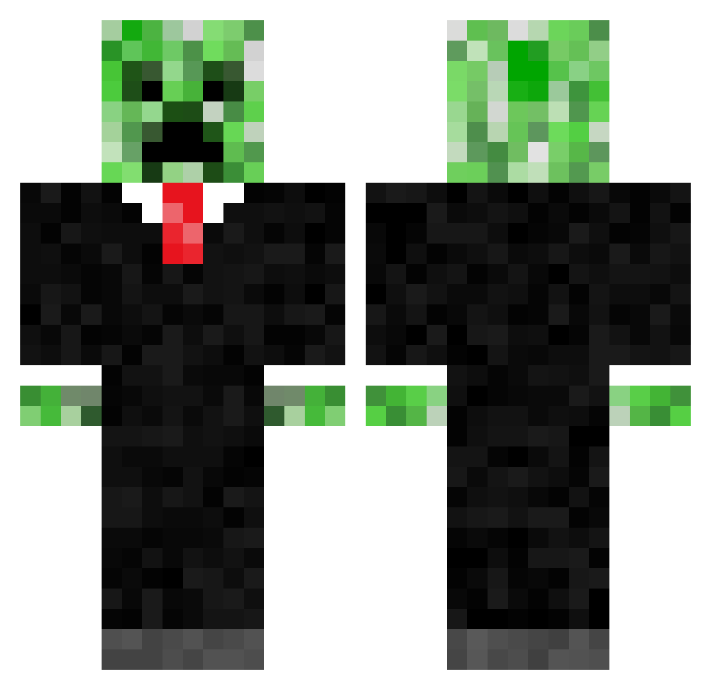 RetroLeaves2085 Minecraft skin, front and back view