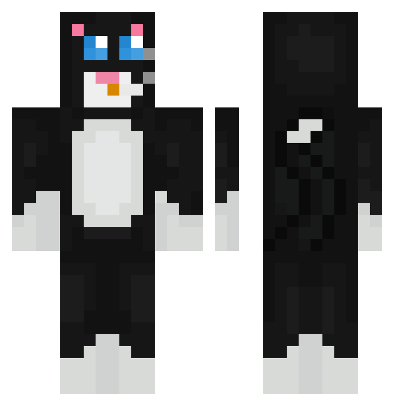 suets Minecraft skin, front and back view